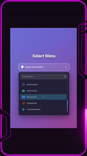 down menu animation #coding #programming #python #javascript #html #vscode #code #bbstarnexus #short