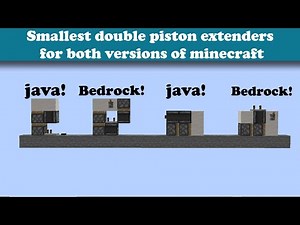Smallest double piston extenders in both versions of Minecraft *tutorial*