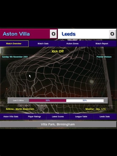 Aston Villa vs Leeds United: Championship Manager 2001-02