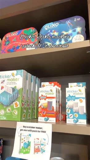 The popular Sticker Maker machine from Hello Blink is back in stock now at Tiddlywinks. For a limited time, buy a Sticker Maker and get one refill pack of your choice for FREE  In store only! #tiddlywinksoc #toystore #oc #oldtowneorange #stickermaker | Tiddlywinks OC | Facebook