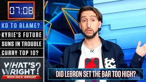 "Every great player is going to fail to live up to the false standard that was created for LeBron. And this is the problem the media is going to have, ALL their favorites will fail." — Nick Wright on KD's postseason & how *every* superstar is going to fail the 'LeBron Test' | What's Wright? with Nick Wright