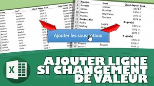 Comment ajouter automatiquement une ligne lors d’un changement de valeur dans une colonne Excel - Excel formation