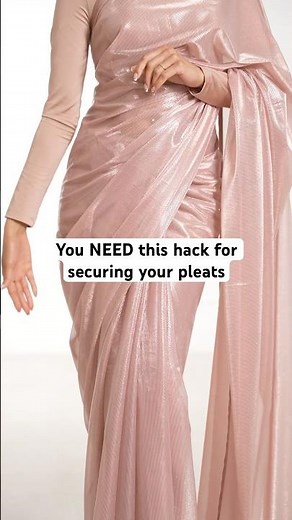 Securing Front Pleats | saree look for wedding party | saree styling ideas | indo western | #shorts