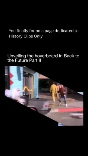 History Clips Only on Instagram: "The hoverboard is introduced in Back to the Future Part II, instantly redefining how audiences imagined the future. The scene blended practical effects, camera tricks, and early visual illusions to create a believable flying skateboard that felt revolutionary, playful, and decades ahead of its time. Behind the scenes, the effect relied on hidden rigs, wheeled platforms, and careful choreography rather than real levitation. This reveal became legendary because it