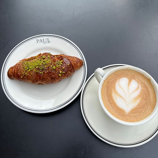 4.5K views · 29 reactions | Our Pistachio Croissant is the most delightful sweet treat for breakfast. It's our classic croissant, with a decadent pistachio cream filling, perfect with a cup of coffee 縷 | PAUL Bakery, Patisserie, Café and Restaurant | Facebook