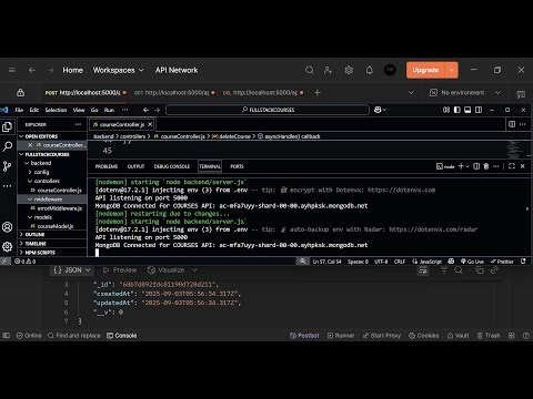 Mongoose Course Model: Schema, Complete CRUD Functionality Connected to Multi-Cloud Database Service