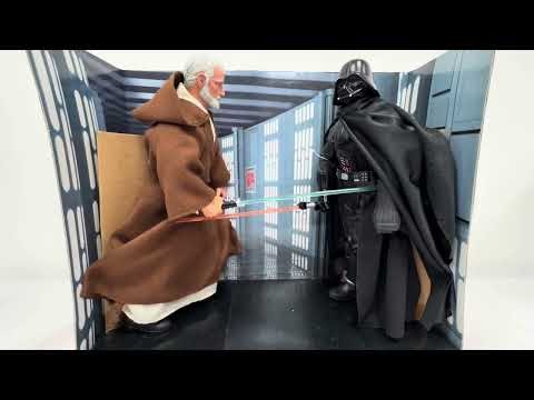 Vintage 1997 Star Wars Electronic Power F/X Obi-Wan Kenobi Vs. Darth Vader 12 Inch Action Figure Set