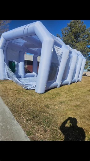 getting ready to paint first time setting up the inflatable paint booth