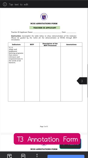 Teacher NCOI annotation form #deped #NCOI #Applicant #deped Part 3 | Sir Francis Francis TV