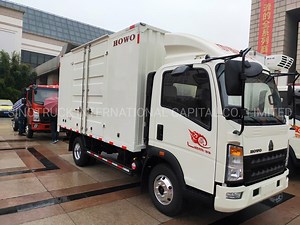 [Hot Item] HOWO 4X2 Single Double Row Cabin Medium Duty Cargo Van Truck with Engine