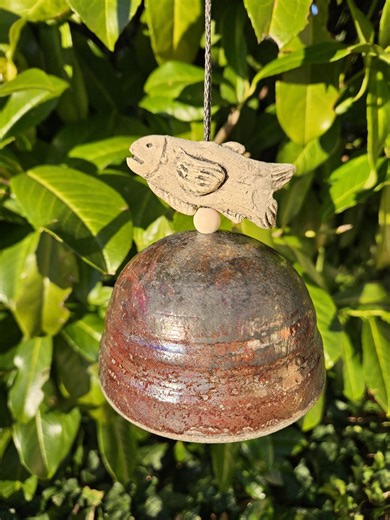 Handmade Ceramic Raku Bell - Etsy