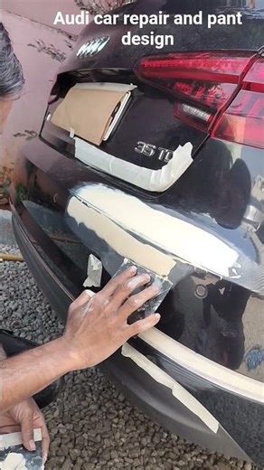 Audi car repair and pant design 🛠️ #automobile #carpainter #ppfprotection