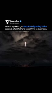 6.8K views · 540 reactions | On November 14, 1969, Apollo 12 lifted off aboard a Saturn V when lightning struck the rocket twice just 36 and 52 seconds after launch. Multiple systems failed, sensors went dark, and spacecraft telemetry was lost. A calm crew and a single call from Mission Control helped restore power and save the mission, turning a near disaster into a successful lunar flight. Follow @spaceeves #Apollo12 #SpaceHistory #SaturnV #NASA | SpaceEve | Facebook