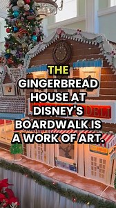 Step into a magical world of gingerbread delights at Disney's Boardwalk! 🏰✨ With intricate details, this gingerbread house is a true masterpiece. 🍬🎄 Don't miss out on the hidden Mickeys and the delicious gingerbread shingles and loaves! 😍🍪 Come indulge in the holiday spirit at the Boardwalk Hotel lobby. 🎅🎁 #DisneyMagic #GingerbreadHouse #WorldOfWalt | World Of Walt