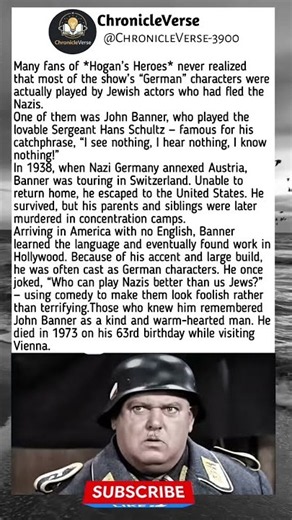 He Played a Nazi on TV — He Was a Holocaust Survivor #truestory