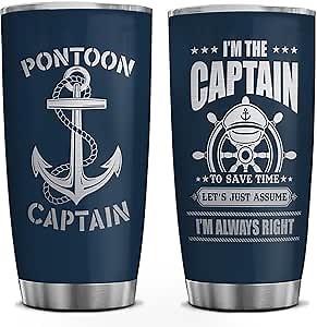 20 oz Boating Tumbler – Captain & Boat Owner Gift, Nautical Accessories for Men, Pontoon Boater Gift, Funny Boat Lover Drinkware