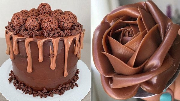 Chocolate Drip Cake & Rose Design 🍫🌹 | Elegant Dessert Compilation for Cake Lovers
