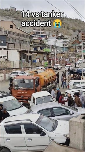 14car vs tanker accident in ladakh 😭😭😭 plz slowly speed #automobile #sonamwangchuk #ladakh #travel