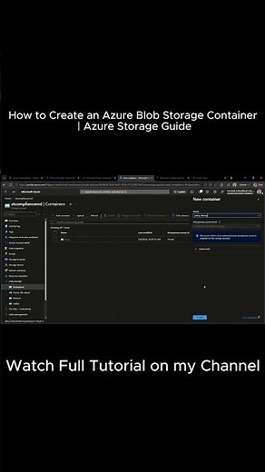 How to Create an Azure Blob Storage Container | Azure Storage Guide