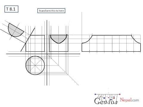 Engineering Drawing Tutorials/Surface development with Front view & Side view (T 8.1)