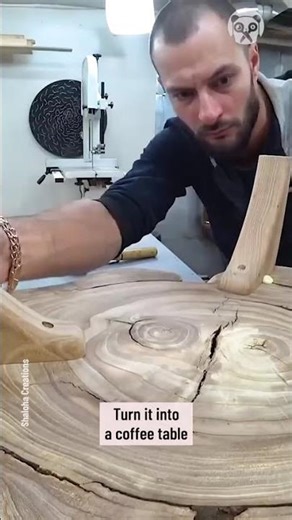 Turning tree trunk into a coffee table