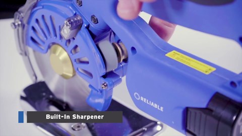 Reliable 2000FR Cloth Cutting Machine - Cordless Fabric Cutter with 2 x 14.8V Lithium Ion Battery and Charger, 5 Speed Setting and Powerful Servo Motor for Cutting Single Ply Fabrics Up-to 1 Inch High