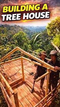 Two Builders Build a Sky-High Treehouse by Hand | Extreme Jungle Construction