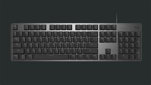 罗技 K845 机械键盘 有线 104 键全尺寸 单光黑色 TTC 茶轴 办公游戏通用 手感顺滑 稳定耐用 全键无冲