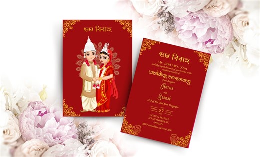 Buy Bengali Wedding Invitation: Traditional Bride & Groom, Subho Bibaho (digital Download) Online in India - Etsy