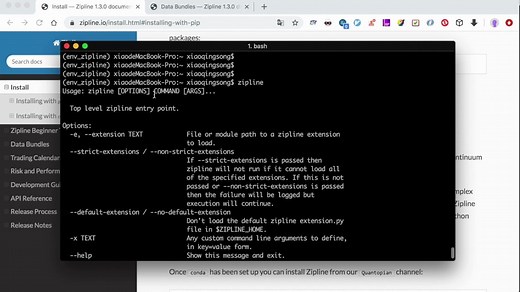 【Python量化】zipline回测框架的安装与使用