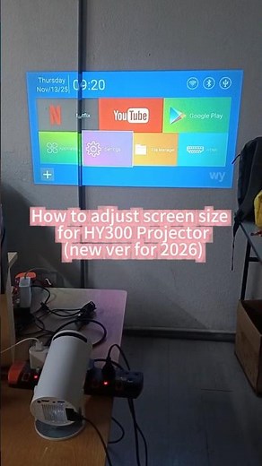 How to adjust screen size for HY300 Projector (2026 lastest ver)#projector #hy300 #screen #trending