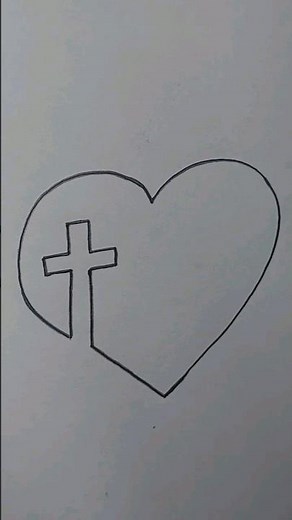 How To Draw A Cross In A Heart