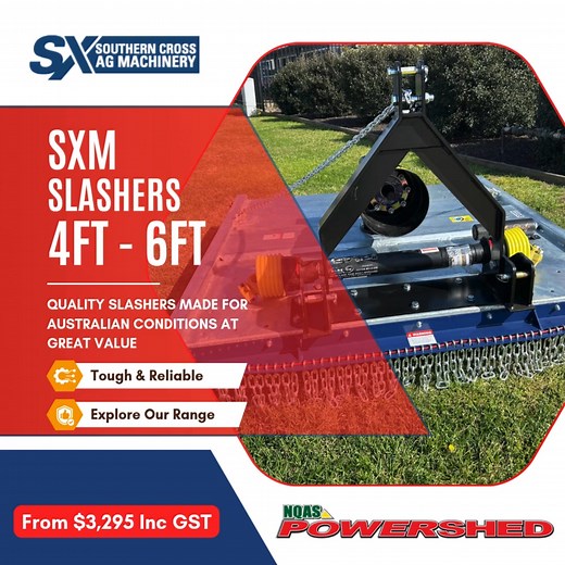 Quality Heavy Duty Tractor Slashers From $3,295 Inc GST. Looking for the best deals on top-quality Heavy Duty Tractor Slashers? Look no further! Our Australian family-owned company has just what you need with our 4ft - 6ft Tractor Slasher range! 🚜Australian Family Owned: Proudly serving Australian farmers. 🚜Available Australia Wide: No matter where you are, we’ve got you covered. Visit our website to find a dealer near you or reach out to us directly. | Southern Cross Ag Machinery