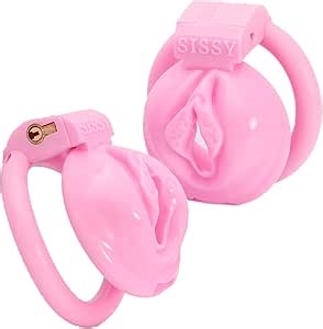FREDORCH Nylon 3D Printed Lightweight Pink Cage Male Chastity Devices Lock 4 Rings Virginity for Sissy Men (Small)