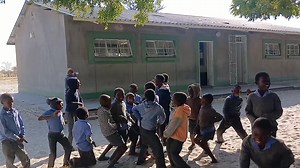 WARM UP | Learners at Elongo Primary School in Onankali Circuit enjoying a morning sun during the break. Video: Editor | Omukwetu