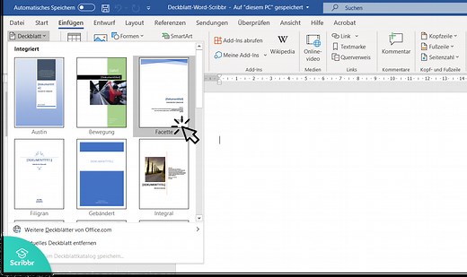 Ein Deckblatt in Word erstellen