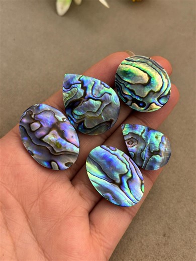 Natural Abalone Shell Cabochons, Mixed Shapes, Jewelry Making, Abalone Shell – Natural Iridescent Seashell for Jewelry Lot of (5 Pcs) - Etsy