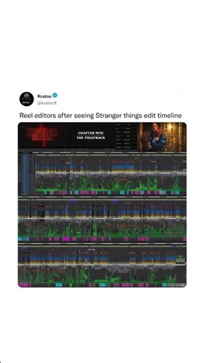 POV: Editors Seeing the Edit Timeline of Stranger Things 😳🔥 #shortsfeed