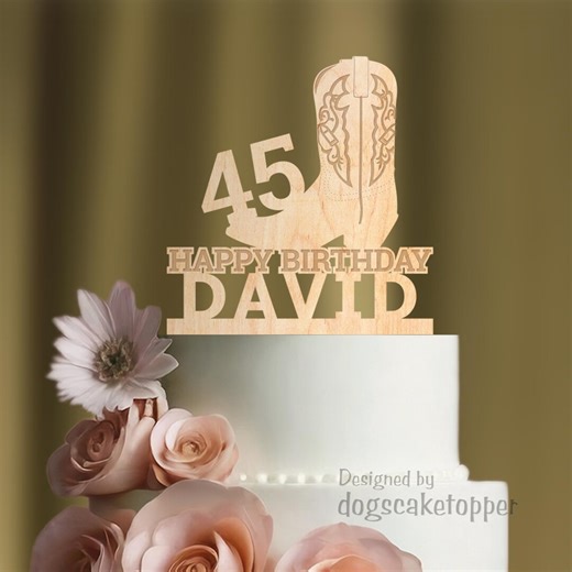 Cowboy Boot Birthday Cake Topper, Custom Name Cake Topper, Wild West Theme Decor, 027 - Etsy