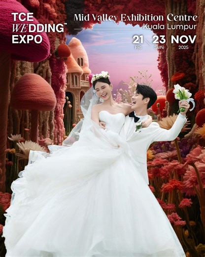 The Most Dreamy Wedding Expo Is Back! 💍✨ . 📌 Happening from 21–23 November 2025, step into the 41st TCE Wedding Expo where your dream wedding planning begins at Mid Valley KL! 💐 . From wedding gowns to venues, rings to photography, discover everything you need to plan the perfect “I Do” moment under one roof! 🕊️ . 𝟭𝟮 𝗗𝗿𝗲𝗮𝗺𝘆 𝗪𝗲𝗱𝗱𝗶𝗻𝗴 𝗛𝗶𝗴𝗵𝗹𝗶𝗴𝗵𝘁𝘀 𝗬𝗼𝘂’𝗹𝗹 𝗟𝗼𝘃𝗲: 💫 💍 Explore 300 Top Wedding Brands from gowns, décor, photography & more 💸 Stand a chance to WIN a FR