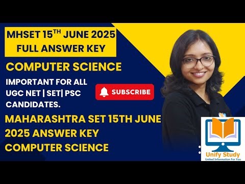MH SET 2025 Answer Key Computer Science| Maharashtra SET 15th JUNE 2025 Answer KEY Computer Science