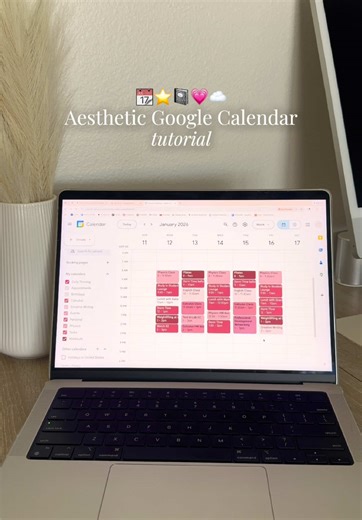 Replying to @ᴊᴏᴇʏ🎀 how i setup my Google Calendar for college 📆💗Google Calendar tutorial for college & pink hex codes ☺️💞 hope this helps you on how to setup Google Calendar!! 📓 #googlecalendar #googlecalendartutorial #calendartutorial #aestheticcalendar #collegetips