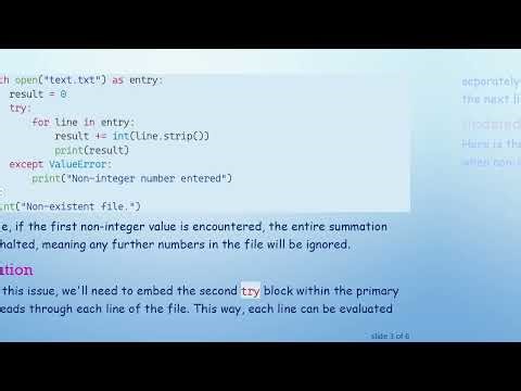 How to Continue a try/except in Python for File Summation