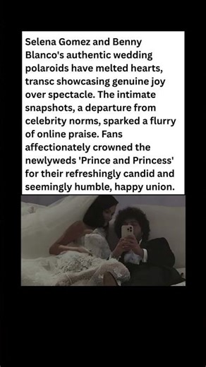 Selena Gomez & Benny Blanco's Candid Wedding Photo is EVERYTHING ✨ (Fans Say 'Prince & Princess')