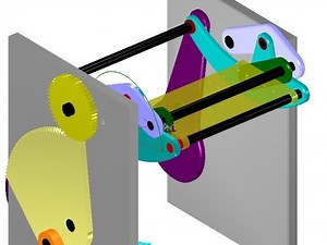 Straight Line Mechanism - Six (6) Bar Mechanism - Translating Link MechDesigner