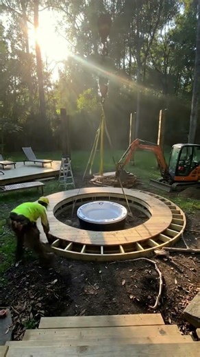 Increíble Construcción: Un Jacuzzi en el Jardín😳 #timelapse #architecture #construction #satisfying
