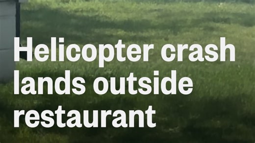 Helicopter crash lands outside restaurant