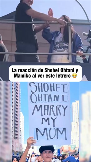 Mamiko hasta le tapó los ojos 😂 "SHOHEI OHTANI CÁSATE CON MI MAMÁ". Y así reaccionaron cuando leyeron este letrero. (vía MLB) | ESPN Fans