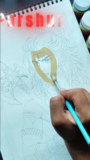 Colouring Parshuram Drawing 🎨🙏 Easy Step by Step Coloring Tutorial for Beginners ✏️✨ Art Guide #yt