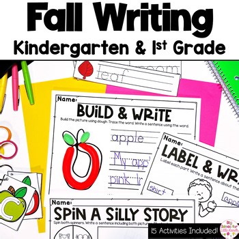 September Fun Fall Writing Center Prompts Kindergarten 1st First Grade Activity